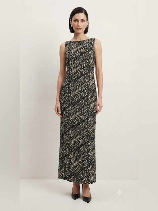 Studio I Dresses & Skirts - Studio I Sheath Dress sz 12 New with Tags Long Black white zebra